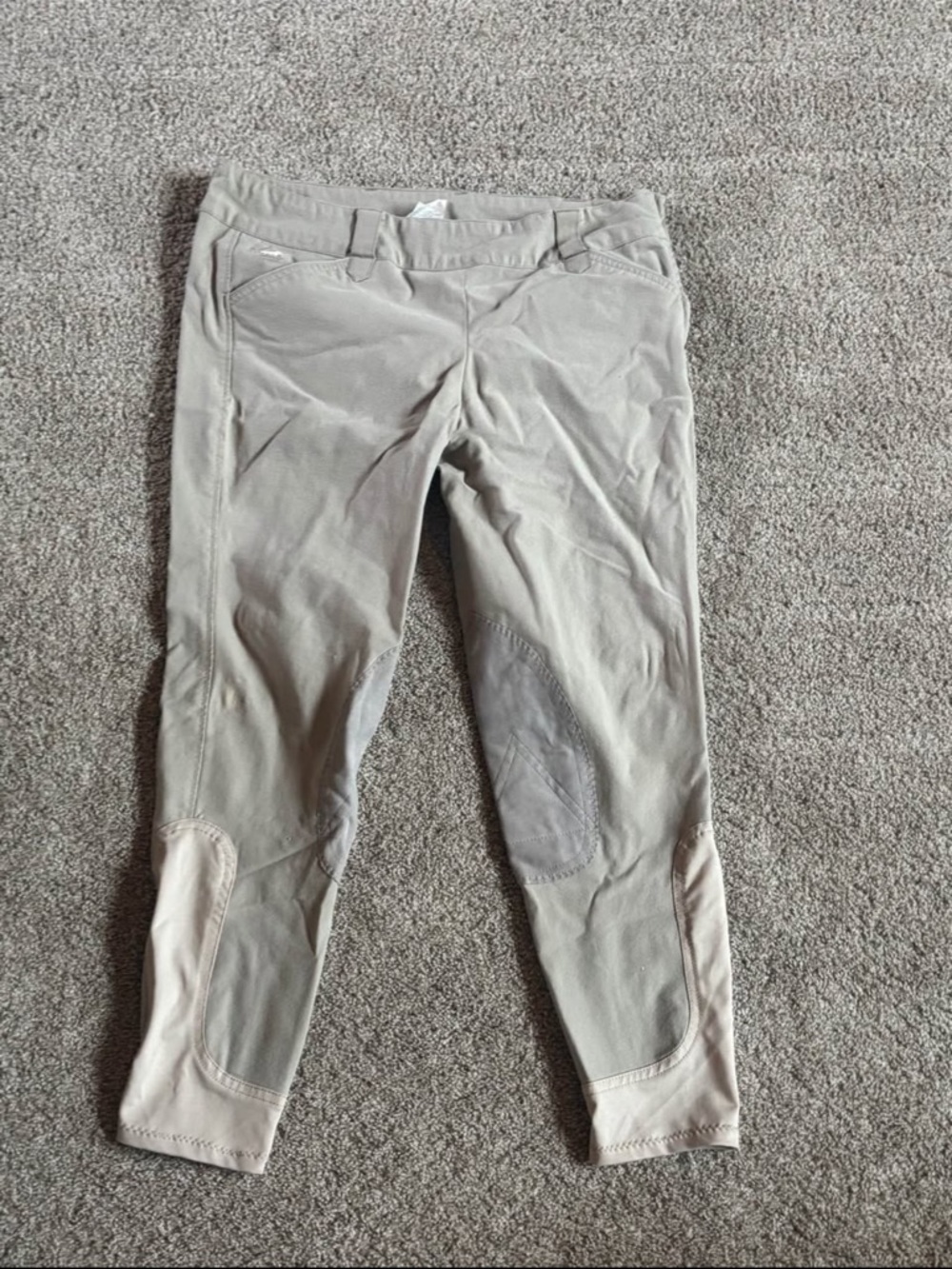 Smartpak Piper Knee Patch Breeches- Tan- Side-zip- 36R- Good Used Condition